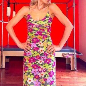 90s Guess Floral Mesh Dress